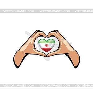 Иран флаг и рука - векторное изображение EPS