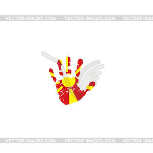 Macedonia flag and hand - vector clipart