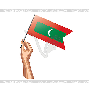 Мальдивские о-ва и рука - иллюстрация в векторе