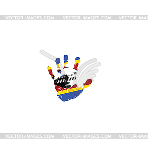 Swaziland flag and hand - vector clip art