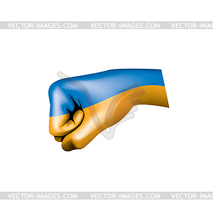 Флаг Украины и рука - стоковый векторный клипарт