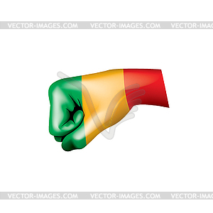 Mali flag and hand - vector clipart