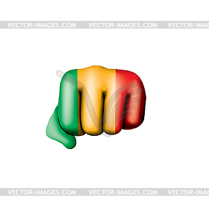 Mali flag and hand - vector image