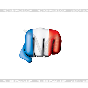 France flag and hand - vector image