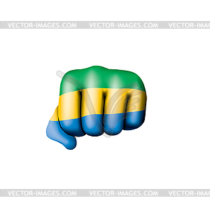 Gabon flag and hand - stock vector clipart