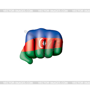 Azerbaijan flag and hand - vector clipart