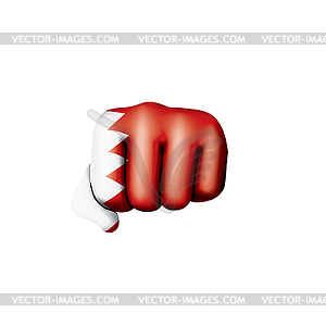 Bahrain flag and hand - vector clipart