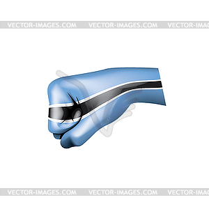 Botswana flag and hand - vector image