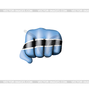 Botswana flag and hand - vector image