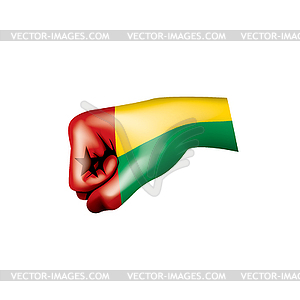 Guinea Bissau flag and hand - vector clip art