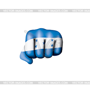 Honduras flag and hand - vector clipart