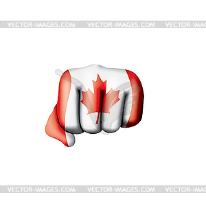 Canada flag and hand - vector image