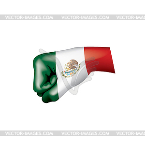 Mexican flag and hand - vector clip art