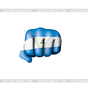 Nicaragua flag and hand - vector clipart