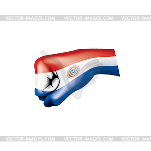 Paraguay flag and hand - vector clip art