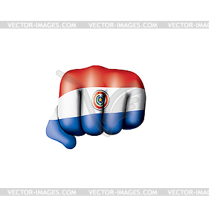 Paraguay flag and hand - vector clipart / vector image