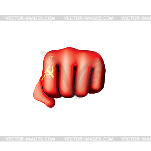 Red flag and hand - vector EPS clipart