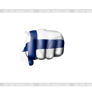 Finland flag and hand - vector EPS clipart