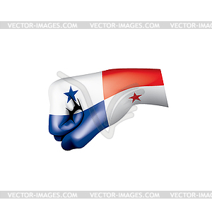 Panama flag and hand - vector image