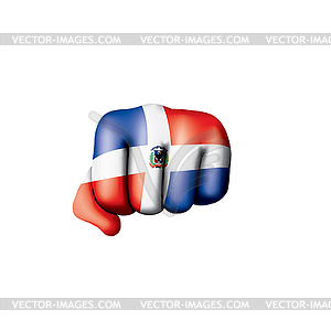 Dominicana flag and hand - vector image