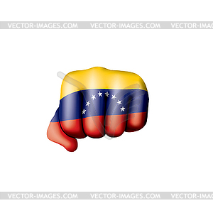 Venezuela flag and hand - vector clipart