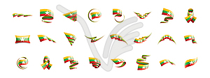 Myanmar flag, - vector image
