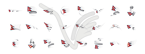 Nepal flag, - vector image