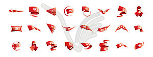 Tunisia flag, - vector clip art