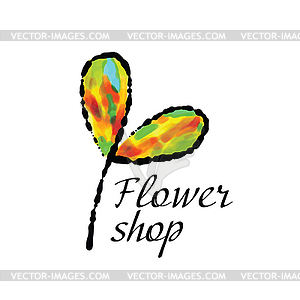 Logo for selling flowers. Abstract - vector image