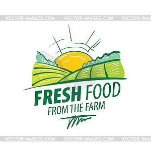 Logo fresh food of farm - vector image