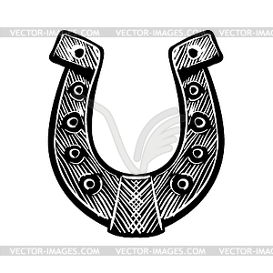 Painted horseshoe mascot - vector image