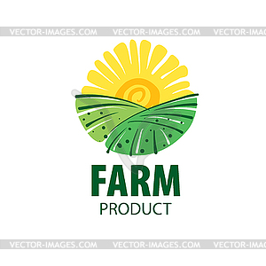 Logo with field for farms - vector image