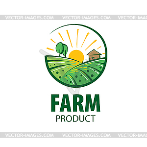 Logo with field for farms - vector clipart