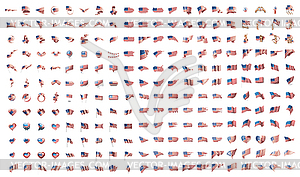 Очень большая коллекция флагов США - клипарт