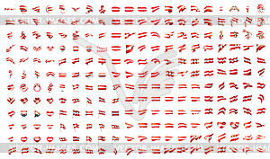 Very big collection of flags of Austria - vector clipart