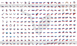 Очень большая коллекция флагов россии - иллюстрация в векторном формате