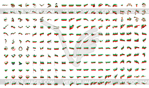 Very big collection of flags of Bulgaria - vector clipart