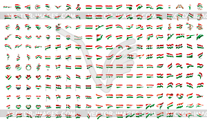 Very big collection of flags of Hungary - color vector clipart