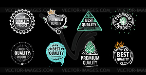 Mark of best quality of product drawn by hand - vector image