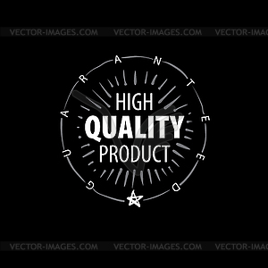 Mark of best quality of product drawn by hand - vector image