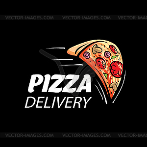 Logo of sketched pizza - vector clip art