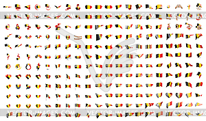 Very big collection of flags of Belgium - vector image