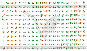 Very big collection of flags of Ireland - vector clipart