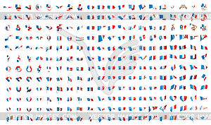 Very big collection of flags of France - vector image