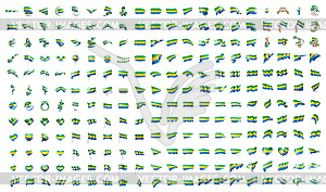 Very big collection of flags of Gabon - vector clipart