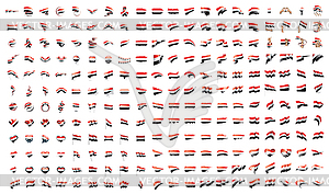 Very big collection of flags of Yemen - vector image