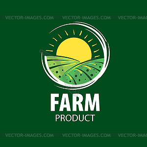 Logo with field for farms - vector clipart / vector image
