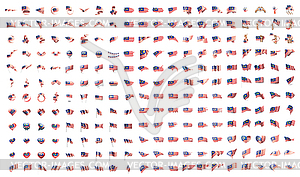 Very big collection of flags of Malaysia - vector clipart / vector image