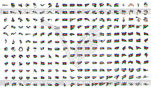 Very big collection of flags of Azerbaijan - vector clip art