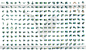 Very big collection of flags of Bahamas - vector clip art